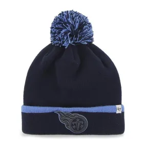 Tennessee Titans 47 Brand Navy Blue Baraka Knit Cuffed Poofball Beanie Hat Cap