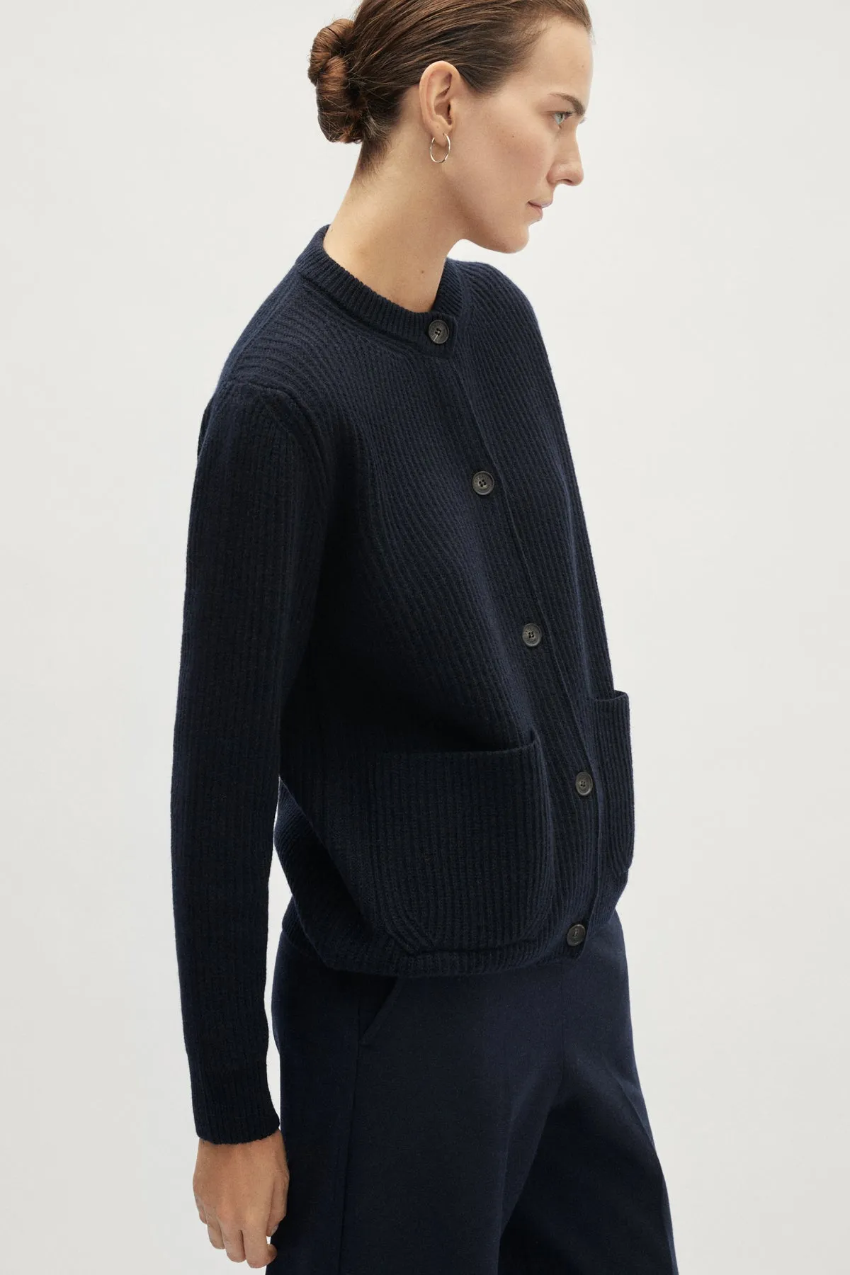 The Woolen Crewneck Ribbed Cardigan