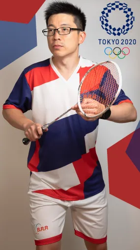 Tokyo 2020 Olympics BRR Shirt (White/Navy/Red) - Badminton/Tennis/Squash T-Shirt and Shorts