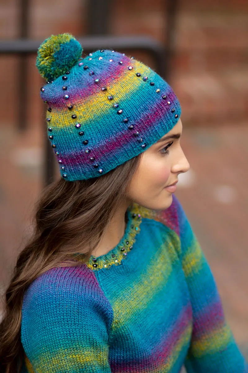 Universal Yarn Colorburst - Chroma Collection Patterns - Tourmaline Hat - PDF Download