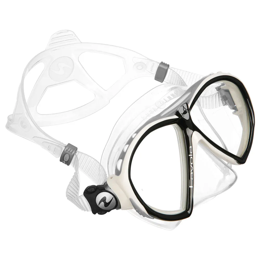 Used Aqua Lung Favola Double Lens Dive Mask - White Arctic