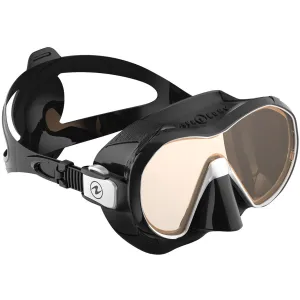 Used Aqua Lung Plazma Frameless Panoramic Diving Mask - Black/Black with Amber Lens