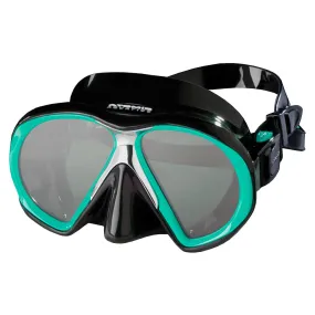 Used Atomic Aquatics SubFrame Black Skirt Dive Mask - Black / Aqua, Medium Fit
