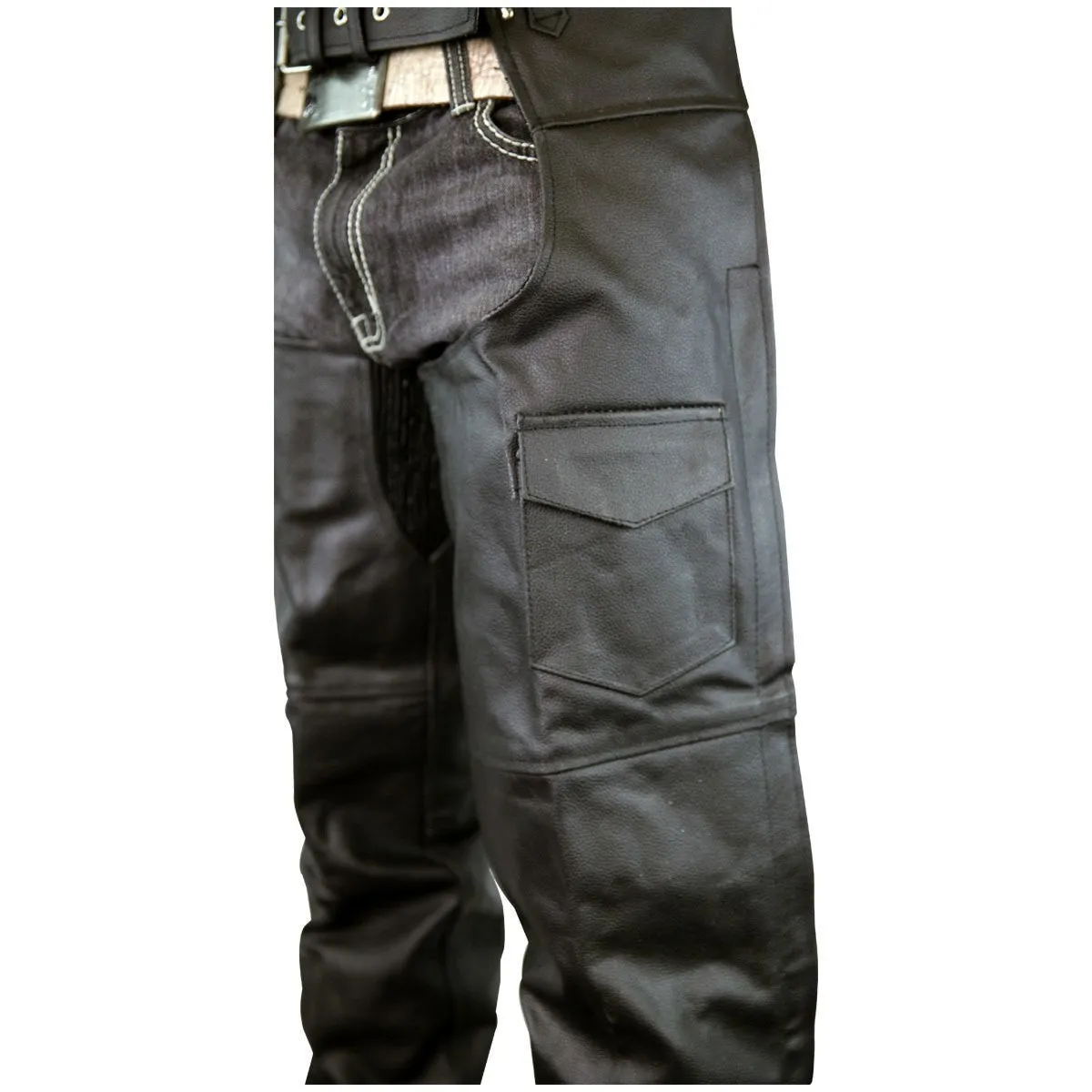 Vance Leather Unisex Black Zip-out Insulated Thermal Liner Biker Leather Motorcycle Chaps