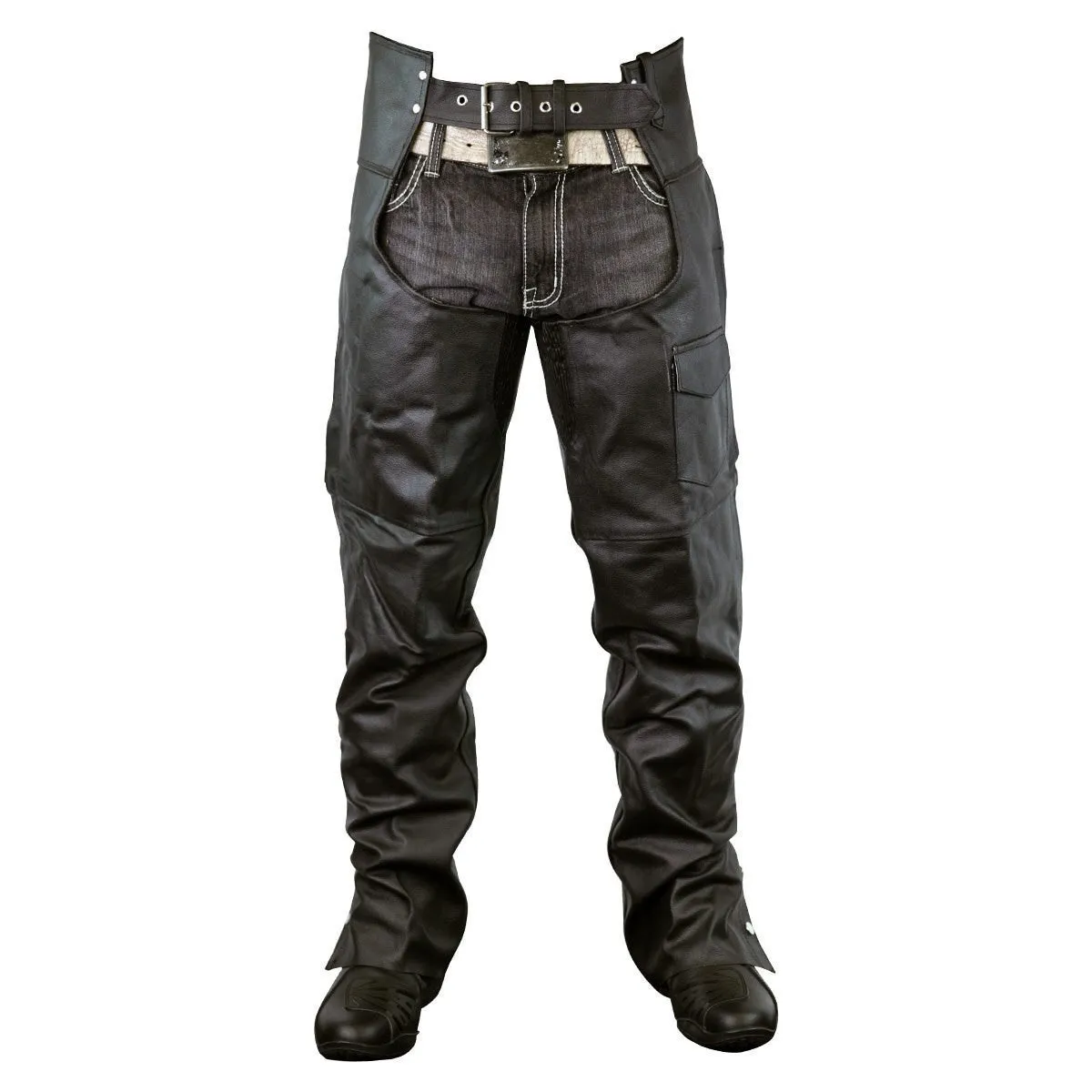 Vance Leather Unisex Black Zip-out Insulated Thermal Liner Biker Leather Motorcycle Chaps