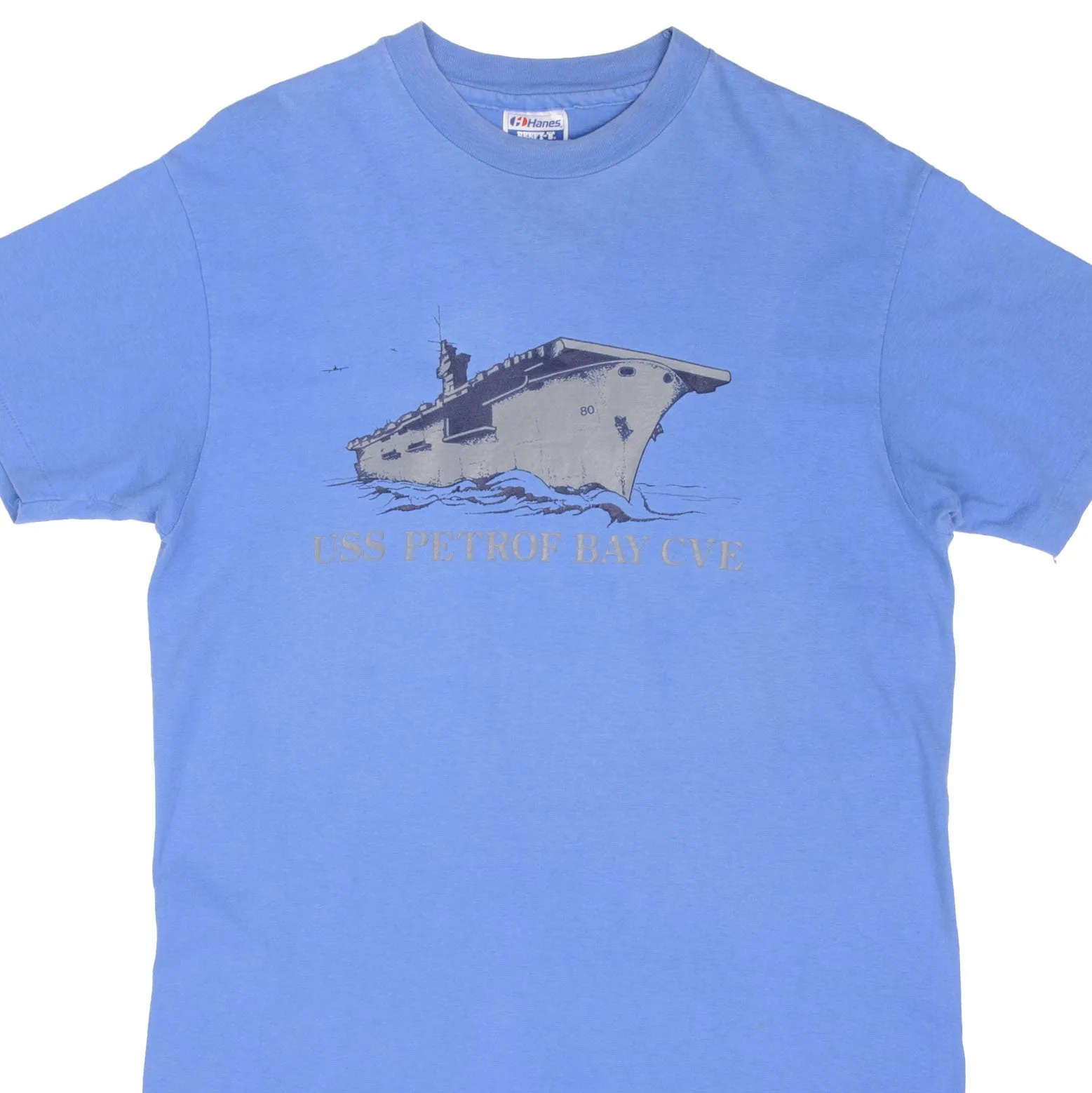 VINTAGE USN NAVY USS PRETROF BAY CVE TEE SHIRT SIZE MEDIUM MADE IN USA 1980s