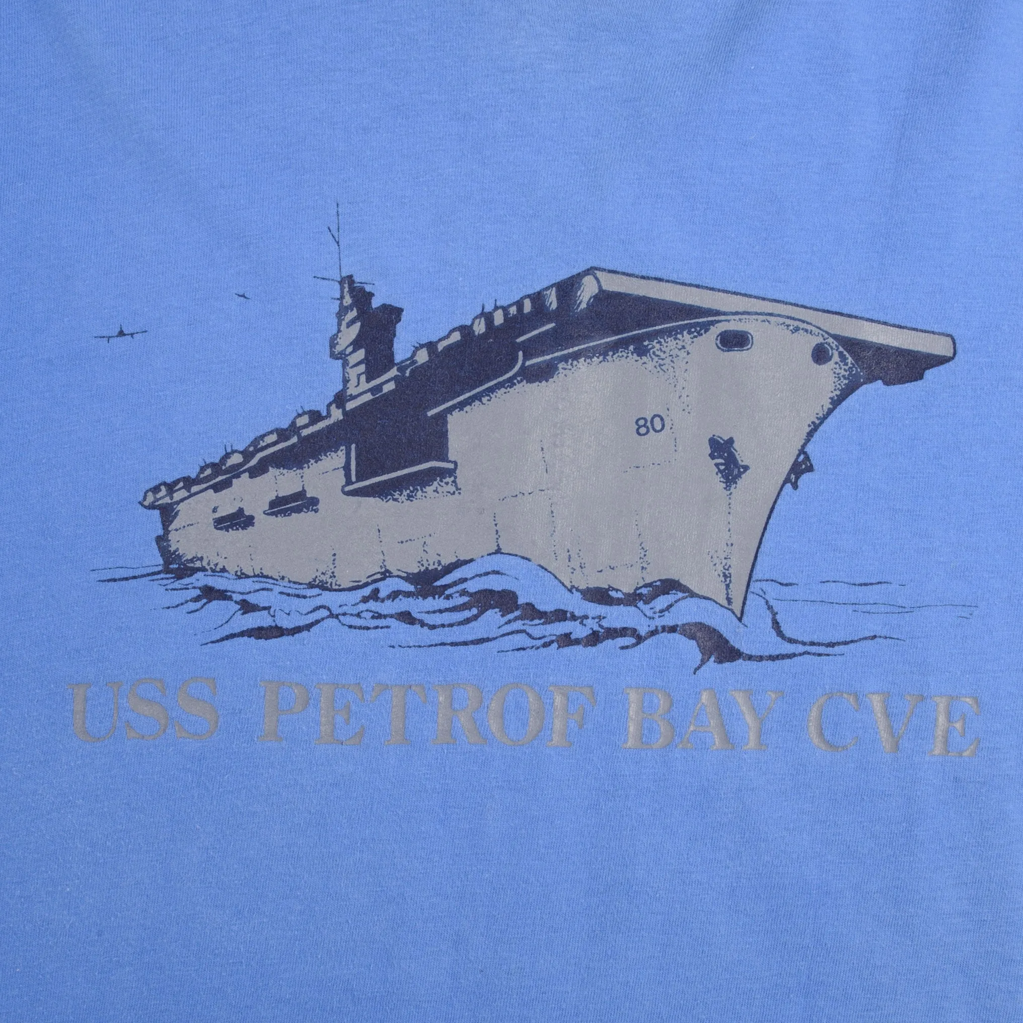 VINTAGE USN NAVY USS PRETROF BAY CVE TEE SHIRT SIZE MEDIUM MADE IN USA 1980s
