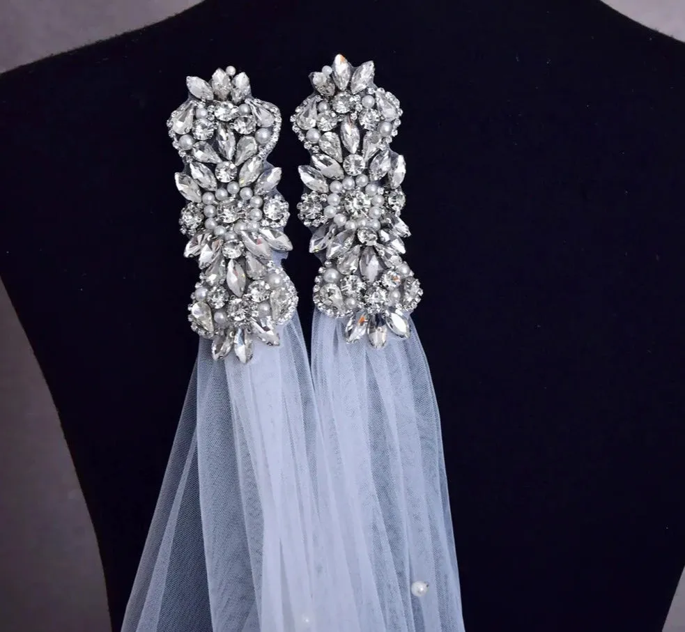 Wedding Long Bridal Veils Trailing Cathedral Shoulder Cape