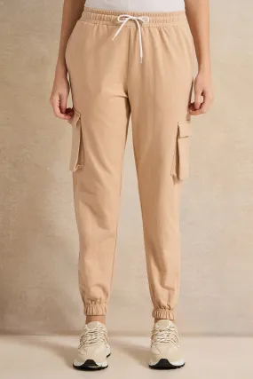 Women Beige Active Cargo Pant