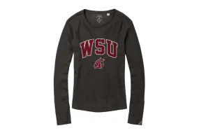 Womens Black WSU Long Sleeve Thermal