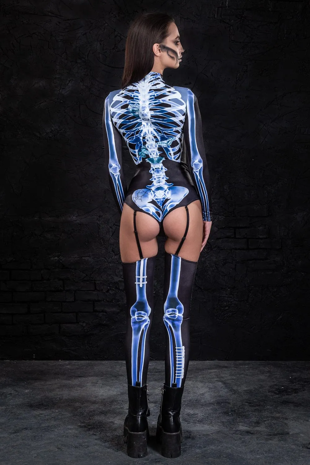 X-Ray Skeleton Garter Bodysuit