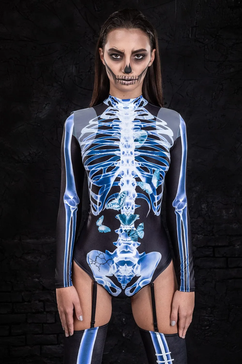 X-Ray Skeleton Garter Bodysuit