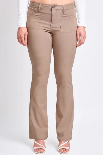 YMI Hyperstretch Mid Rise Bootcut Cargo Pants Spring Coffee